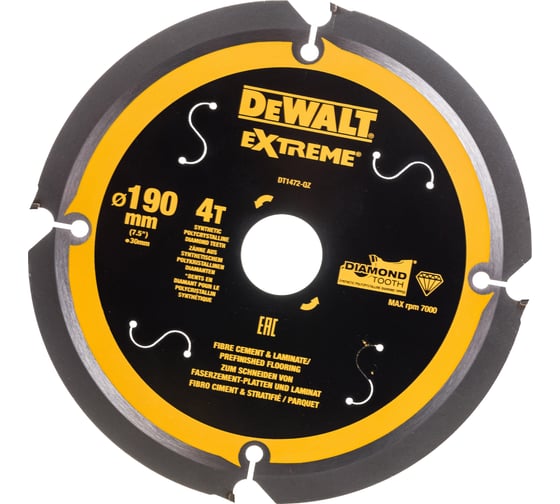 Диск пильный по фиброцементу (190x30 мм; 4T) DEWALT DT1472-QZ