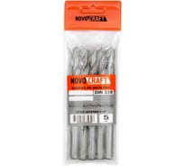 Сверло по металлу SAND (5 шт; 8.8х117х75 мм; среднее; DIN338) Novocraft B338088