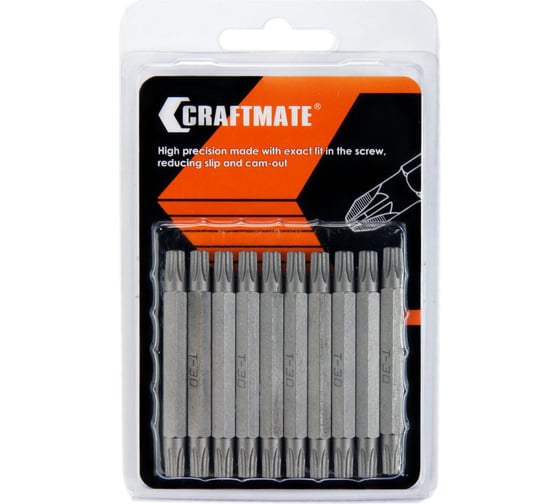 Биты двухсторонние TORX в блистере Craftmate (10 шт; T30; 60 мм) Novocraft В444-11-0603030