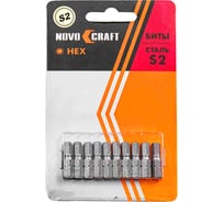 Биты шестигранные в слайдере (10 шт; HEX6; 25 мм) Novocraft B46-21-025060S