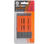 Биты в слайдере (10 шт; PH2; 110 мм; s2) Novocraft B42-22-1102S