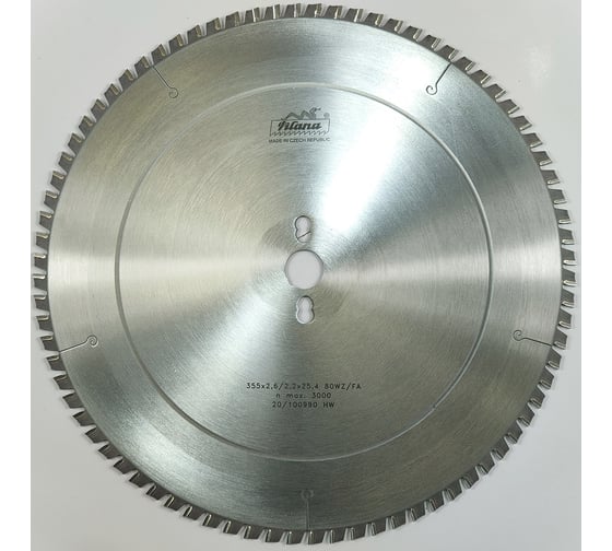 Пила дисковая TCT 355x2.6/2.2x25.4 мм, z80 88 WZ/FA Pilana CT00650157