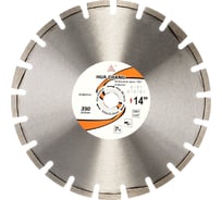 Диск алмазный отрезной лазер пайка по асфальту большой ресурс 350x25.4х10х3.4 мм, Z21 Laser welding ultra durable Best for Asphalt and Stone HC H21230017