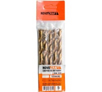 Сверло по металлу покрытие Титан M2 (5 шт; 9х125х81 мм; среднее; DIN338) Novocraft T338090