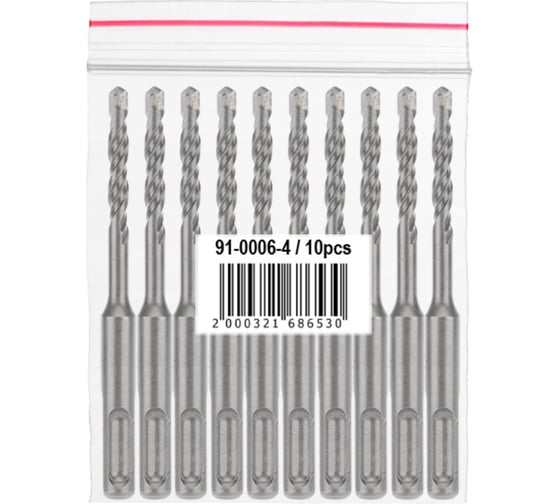 Бур по бетону REXANT 6x110 мм SDS PLUS 10 шт 91-0006-4