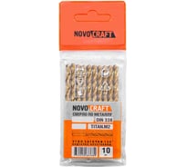 Сверло по металлу покрытие Титан M2 (10 шт; 2х49х24 мм; среднее; DIN338) Novocraft T338020