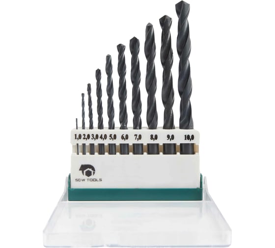 Набор сверл по металлу HC9 (10 шт; 1-10 мм; шаг 1 мм; HSS) SDW TOOLS se00010