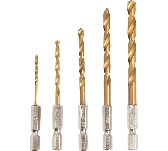 Набор сверл по металлу HB5-TiN (5 шт; 2-6 мм; HSS TiN) SDW TOOLS se00014