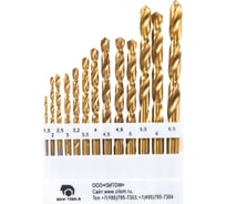 Набор сверл по металлу HB13-TiN (13 шт; 1.5-6.5 мм; HSS TiN) SDW TOOLS se00015