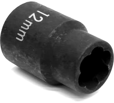Короткая торцевая спиральная головка 12 мм, 1/2"DR Станкоимпорт CS-12.25.12