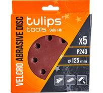 Диск шлифовальный с липучкой (5 шт; 125 мм; P240) Tulips tools EA05-146