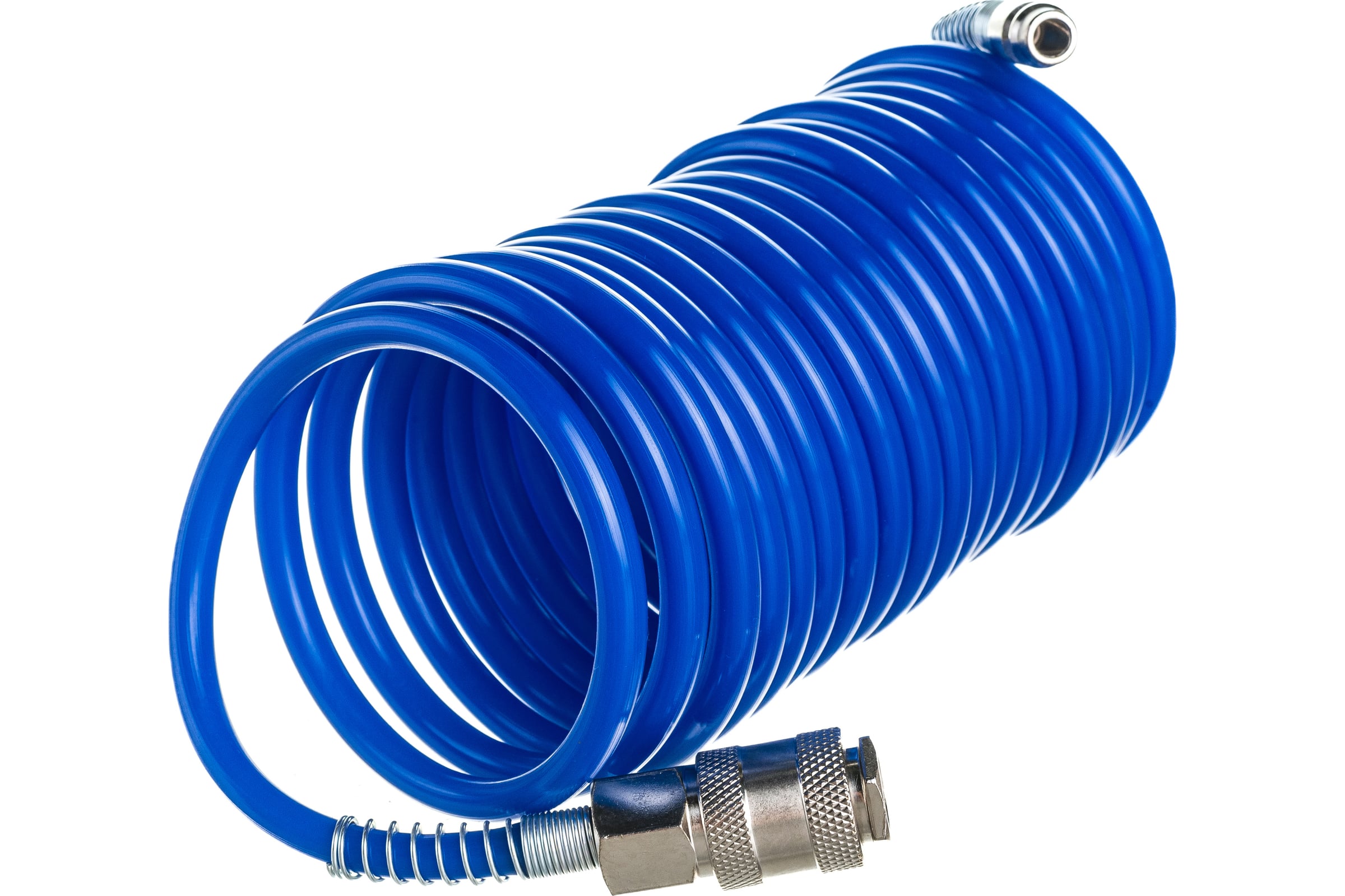 Шлангспиральныйсинийсбыстросъемнымисоединениямипрофи(5м;5х8мм;20бар)Pegaspneumatic4910
