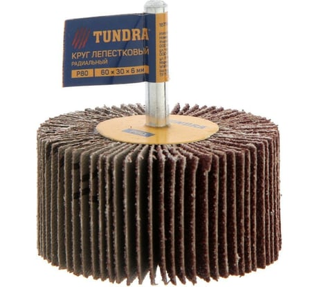 Круг лепестковый радиальный (60х30х6 мм; Р80) ТУНДРА 1875467