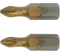 Биты намагниченные (2 шт; сталь S2; 58-60 HRC; TiN; PH1х25 мм) TUNDRA 1414800