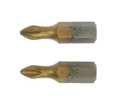 Биты намагниченные (2 шт; сталь S2; 58-60 HRC; TiN; PH1х25 мм) TUNDRA 1414800