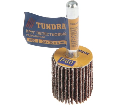 Круг лепестковый радиальный (20х20х6 мм; Р60) ТУНДРА 5162346
