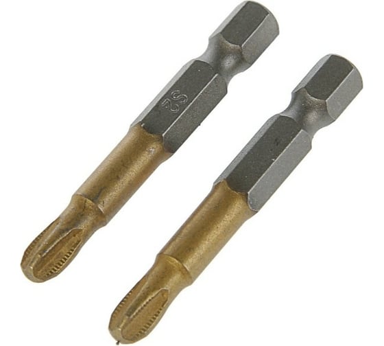 Биты намагниченные (2 шт; сталь S2; 58-60 HRC; TiN; PH3х50 мм) TUNDRA 1414805