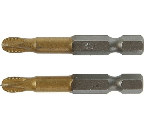 Биты намагниченные (2 шт; сталь S2; 58-60 HRC; TiN; PH3х50 мм) TUNDRA 1414805