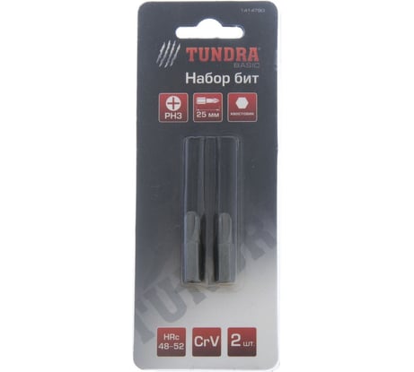 Биты намагниченные (2 шт; сталь CrV; PH3х25 мм) TUNDRA 1414790