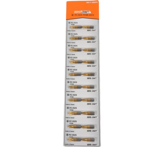 Биты TITAN в ленте Craftmate (20 шт; PZ2; 25 мм) Novocraft B43-11-0252TV