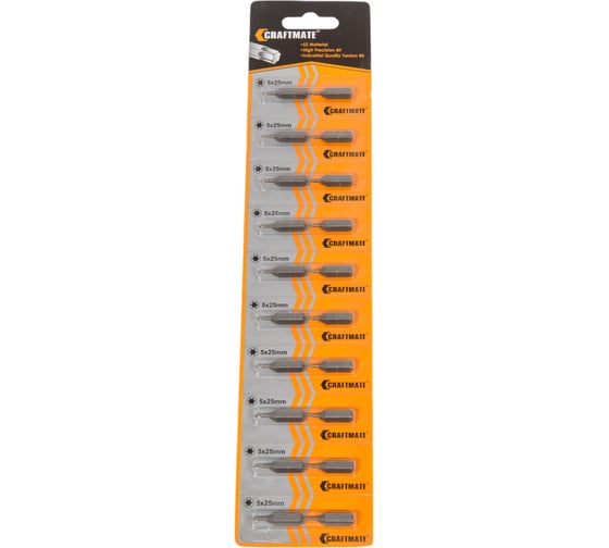 Биты TORX в ленте (20 шт; T5; 25 мм; s2) Novocraft B44-11-02505V 1