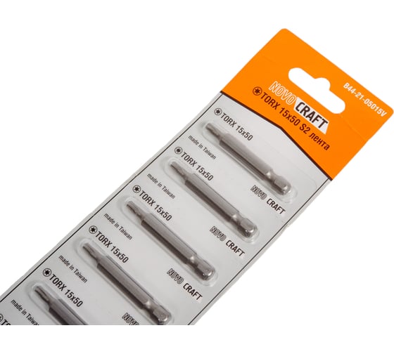 Биты TORX в ленте (10 шт; T15; 50 мм; s2) Novocraft B44-21-05015V