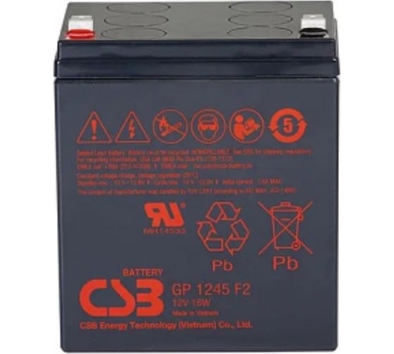 Аккумулятор для ИБП GP1245 F2, 12 В, 16W CSB УТ-00000097 1