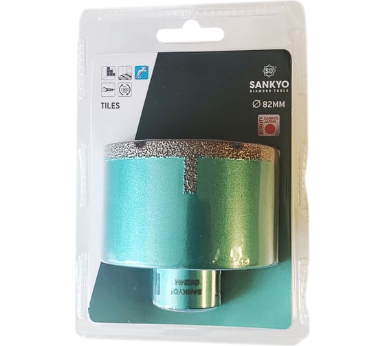 Сверло алмазное по керамограниту (82 мм; М14) Sankyo STDA082000