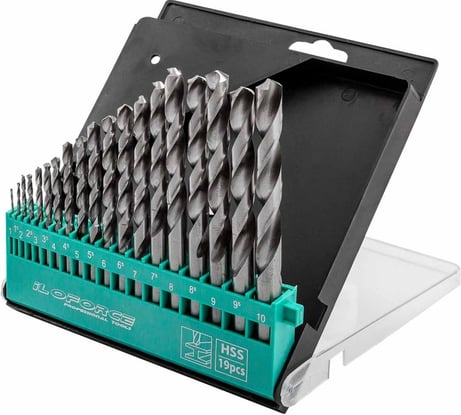Набор сверл по металлу, iLOFORCE 19 предметов, 1-10мм IF-DBS19(60705)