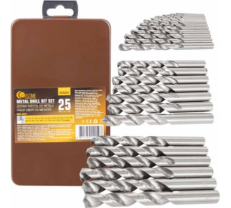 Набор сверл по металлу, FORSTIME 25 предметов, 1-13мм FT-924U25(60689)