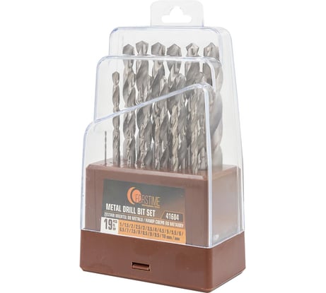 Набор сверл по металлу, FORSTIME 19 предметов, 1-10мм FT-41604(60685)