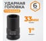 Головка торцевая ударная глубокая 6-гранная (33 мм; 1") WIEDERKRAFT WDK-711-8033L 2
