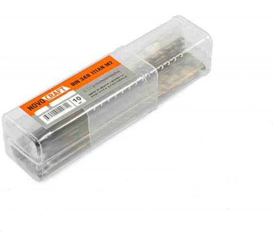 Сверло длинное по металлу (10 шт; 3.2х109х69 мм; M2; DIN 340) Novocraft T340032069109