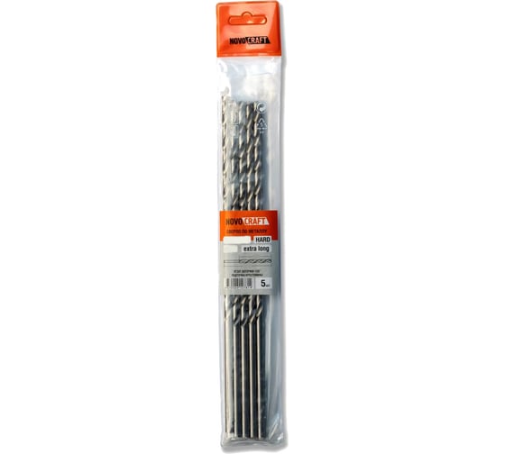 Сверло по металлу EXTRA Long HARD (5 шт; 6.5х250х160 мм; HSS 4341) Novocraft EL06506250