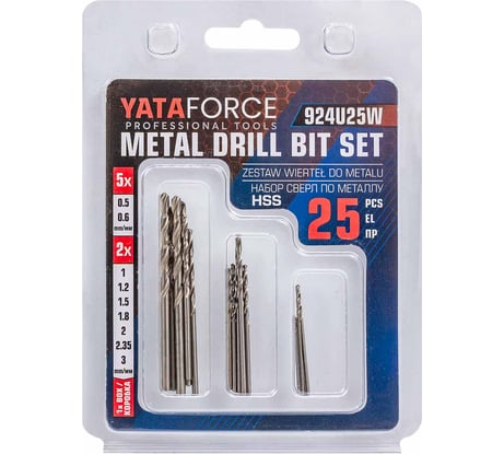 Набор сверл по металлу, YATAFORCE 25 предметов YF-924U25W(60723)