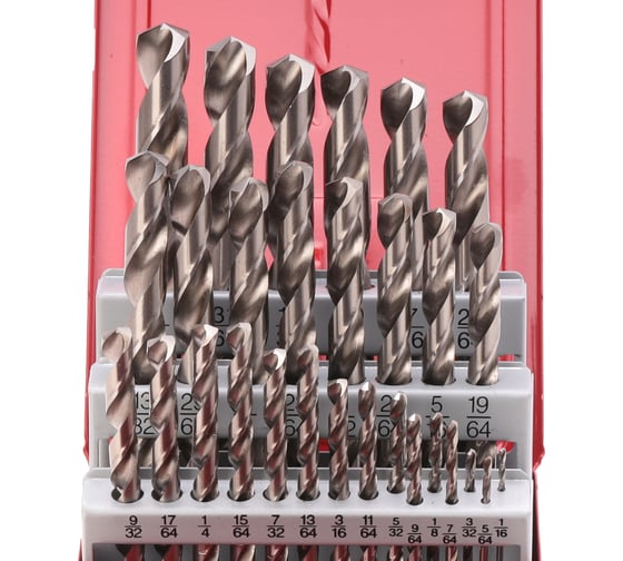 Набор дюймовых сверл по металлу (29 шт; 1/16"-1/2"; HSS-G) RUKO 214851