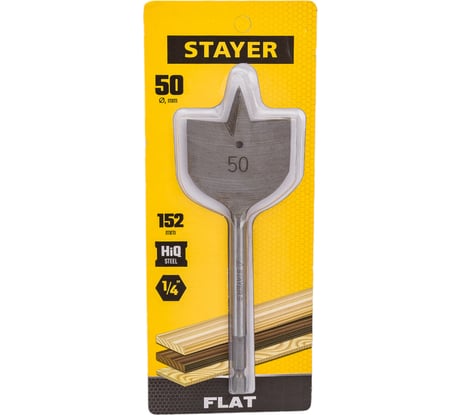 Сверло по дереву перовое STAYER Flat 50x152 мм 2950-50_z01