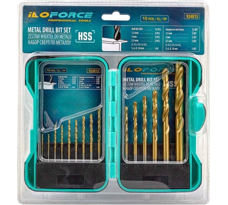 Сверла по металлу, набор 15 шт iLOFORCE IF-924U15(60697)