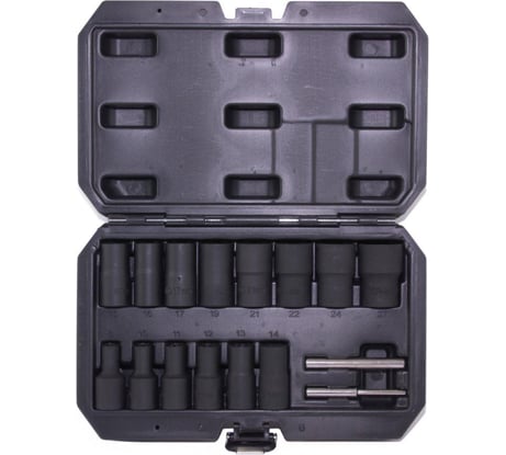 Набор головок торцевых спиральных для поврежденного крепежа 1/2DR, 8-27 мм, 16 предметов THORVIK 053902