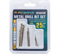 Сверла по металлу, набор 25 шт iLOFORCE IF-924U25W(60700)