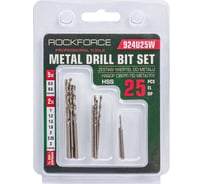 Сверла по металлу, набор 25 шт Rockforce RF-924U25W(60717)