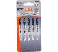 Пилка по листовому металлу T 118 A (5 шт; 50х75 мм; 21TPI; HSS) для лобзика Novocraft T118AHSS