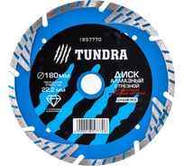 Диск алмазный отрезной TURBO-сегментный с защитными секторами (180х22 мм) TUNDRA 1857770