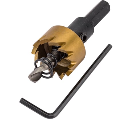 Коронка HSS с нитридтитановым покрытием по металлу 22 мм DENZEL 724103