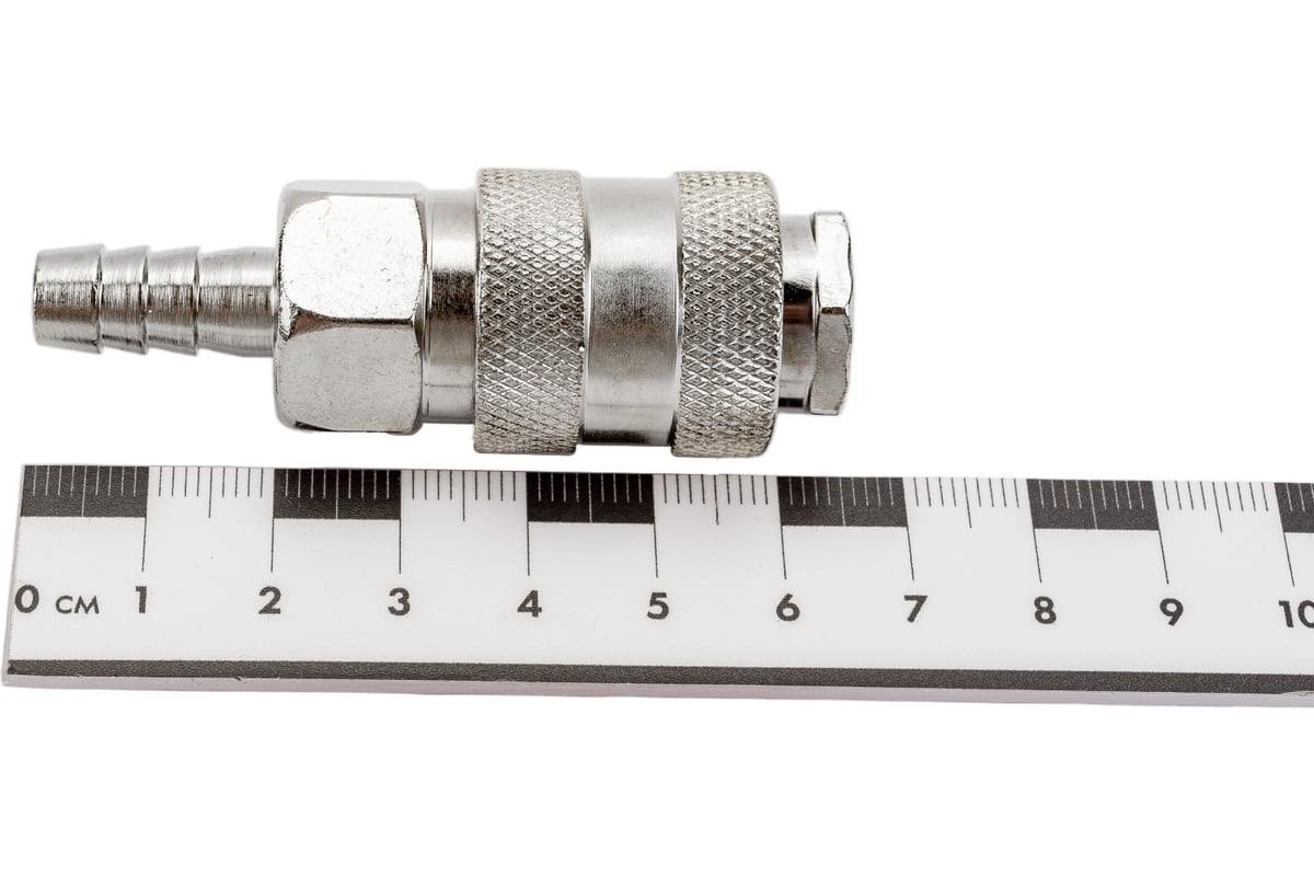 Муфта быстроразъемная с фиксирующим хомутом под шланг (D=8 мм; 10 атм ...