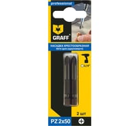 Бита в блистере (2 шт; PZ2x50 мм) для шуруповерта GRAFF GBPZ0250 310250