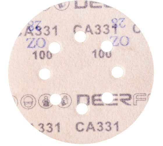 Круг шлифовальный на бумаге СА331 (125 мм; 8 отверстий; Р100) Deerfos 7930091773763