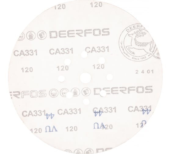 Круг шлифовальный на бумаге СА331 (225 мм; 9 отверстий; Р120) Deerfos 7930091774098