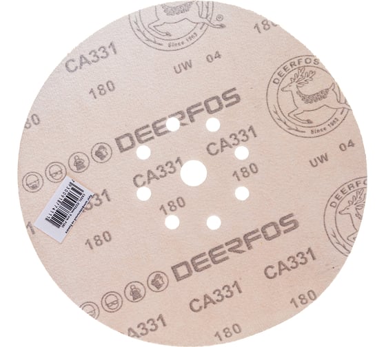 Круг шлифовальный на бумаге СА331 (225 мм; 9 отверстий; Р180) Deerfos 7930091774111