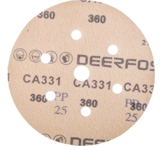 Круг шлифовальный на бумаге СА331 (150 мм; 6+1 отверстий; Р360) Deerfos 7930091773527
